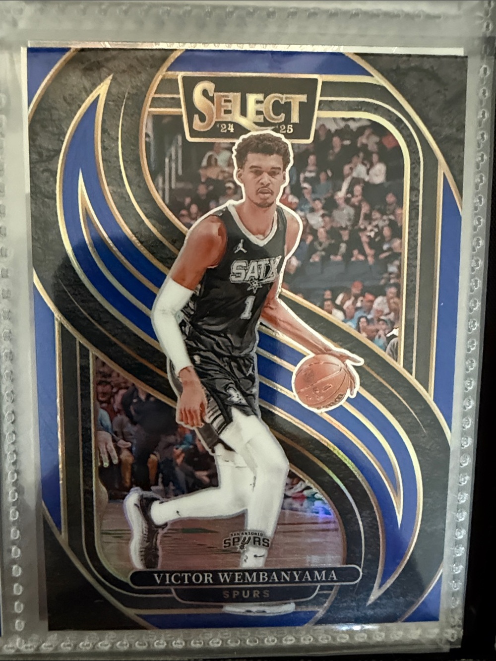 Victor Wembanyama Spurs Basketball Card – Blue and Gold